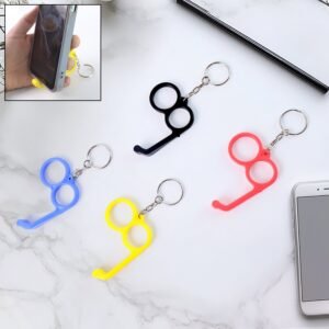 2-in-1 Plastic Dual-Finger Mobile Stand cum Keyring  (1 Pc, Mixed Color)