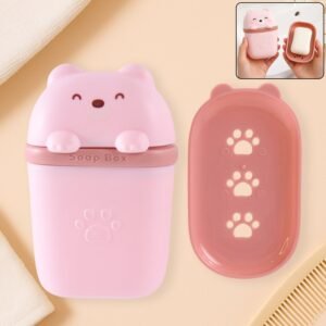 Cute Bear Shaped Soap Case ,Sabudani (1 Pc)