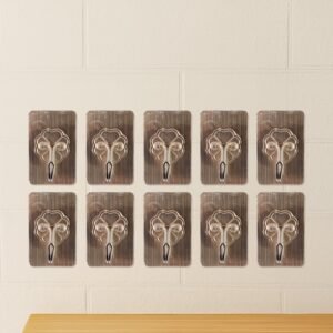 Plastic Adhesive Sticky Waterproof and Oil Proof, Wall Hook (5.5Ă—3.5 Cm & 10 Pc)