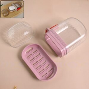 Multipurpose Plastic Soap Dish with Transparent Dust-Proof Lid, Sabudani (1 Pc)