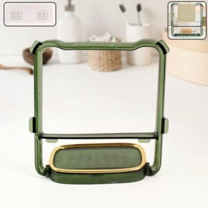 2-in-1 Self-Adhesive Towel Hanger & Soap Holder Stand (1 Pc)