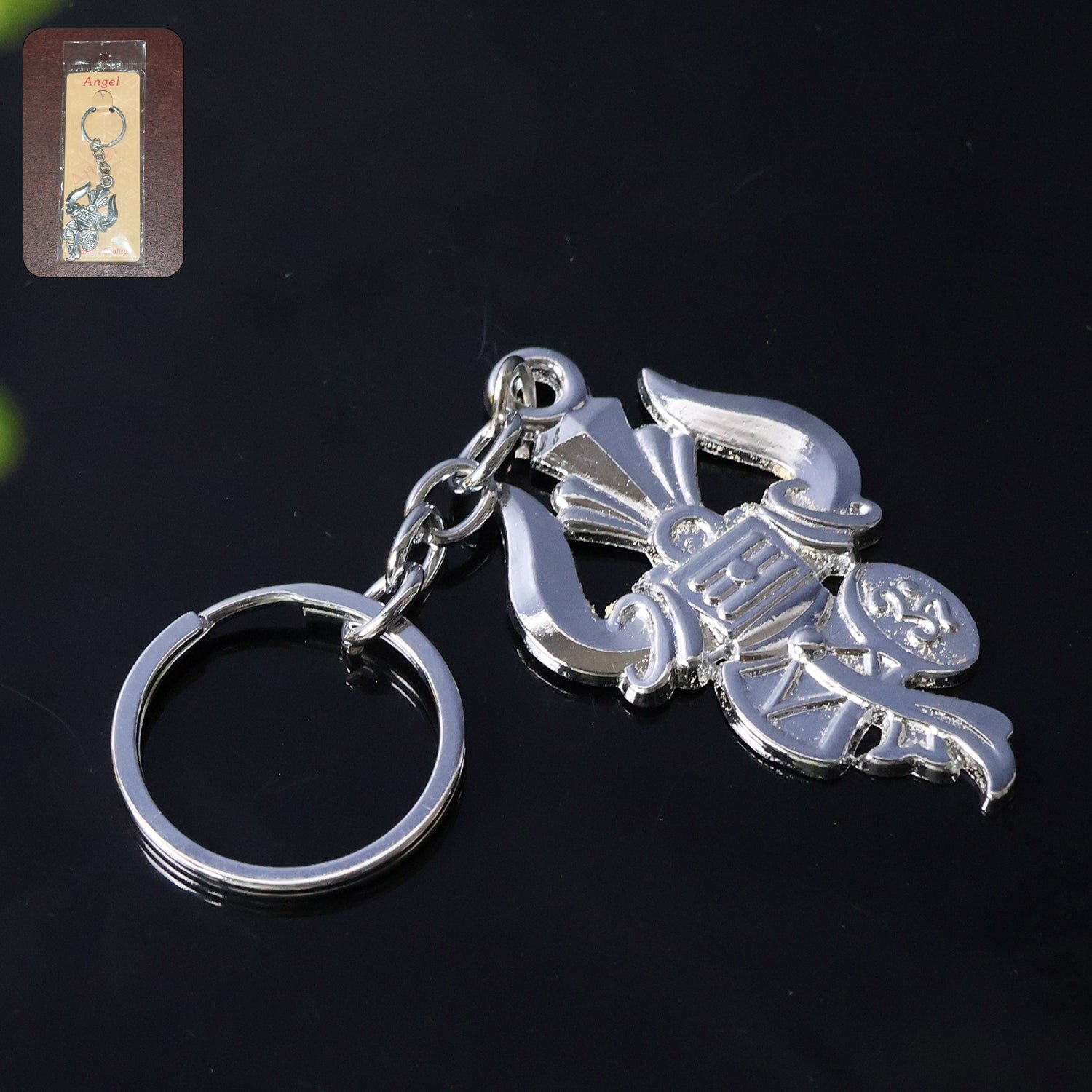 Mahakal Trishul Metal Keychain Set (2 Pc Mix Design) - Image 7