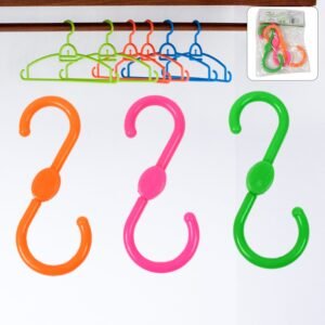 S Shape Plastic Hooks Hanger for Hanging Cloth (3 Pcs Set)