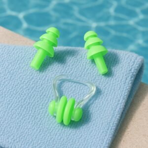 Swimming Earplugs and Nose Clip Set (3 Pc)