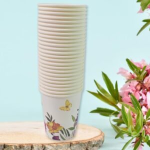 Disposable Paper Cups, Disposable Tea, Coffee Cups (24 Pcs Set / Mix Color & Design)