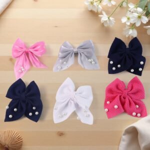 Hair Bow Knot Clip Suitable For Girls (12 Pc / Multicolour & Mix Design) Hair accessories
