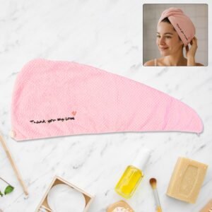 Ultra Soft Microfiber Hair Drying Towel Wrap with Button Lock (1 Pc)