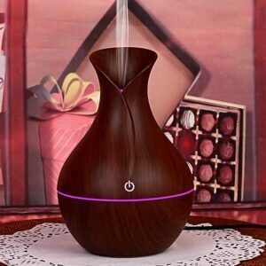 Mini Wooden Vase Pot Diffuser Cool Mist Atomization Humidifier (1 Pc)