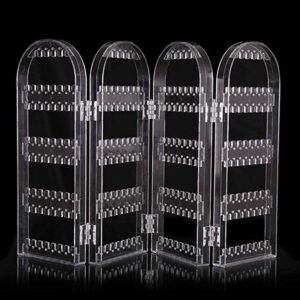 4 Folding Storage Hanger Acrylic Earring Screen Holder Display Stand Clear (1 Set)