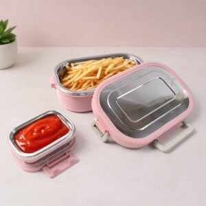 Qunic Stainless Steel Snack Lunch Box (With Small Box)