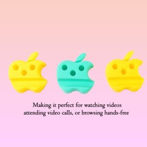 Multi-Functional Apple-Shaped Plastic Mobile Stand with Pen Holder (3 Pc / Mix Color)