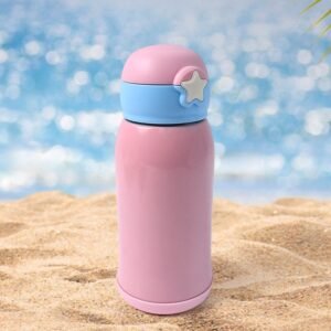 Thermos steel Double Wall Vacuum Bottle With Cover & Strap 600ml Approx