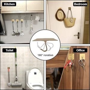 Adhesive Heavy-Duty Hooks for Kitchen and Bathroom (1 Pc / 6×6 Cm)