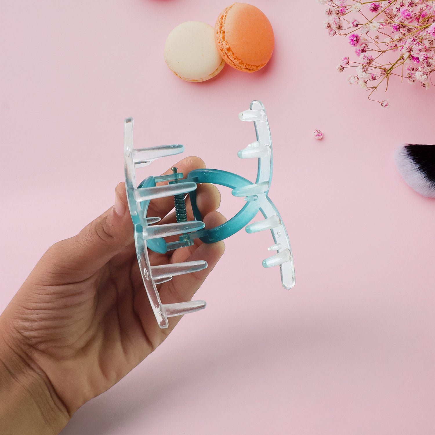 Plastic Hair Clamp Grip, Simple Matte Hair Barrette Clamp (12 Pc / Mix Design) - Image 3