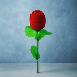 Artificial Rose Flower Shaped Jewelry Ring Box (1 Pc)