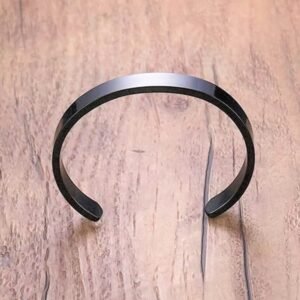 Stylish Black-Plated Stainless-Steel kada (1 Pc)