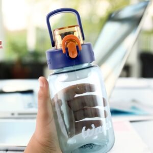 Blue Plastic Leak-Proof Flip Cap & Safty Lock Water Bottle (600ml Approx / 1 Pc)