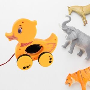 Pull Along Toy with Attractive Design, Developmental Toy for 1-Year-Old Girl Boy (Duck)