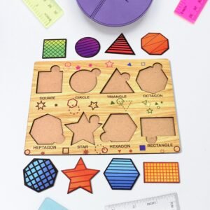 Wooden Puzzle Learning Board for Kids - (1 Pc / Mix Design / random)