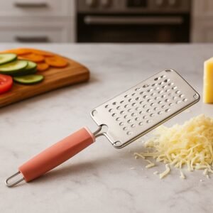 Supermom Stainless Steel Multipurpose Vegetable and Cheese Grater with Soft Grip Handle (1 Pc)
