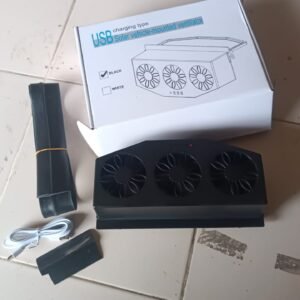 Triple Fan Solar Powered Car Exhaust Ventilation System with USB Charging