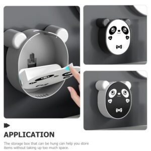 Plastic Cute Panda Soap Box – Wall Mounted Flip-Top Drain Soap Case (1 Pc)