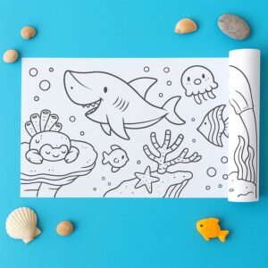 Fun and Educational Coloring Roll (1 Pc)