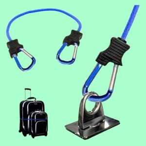 Carabiner Bungee Cords with Hook Tie Downs Luggage Strap Carrying Bag Secure (1 Pc / Mix Color)