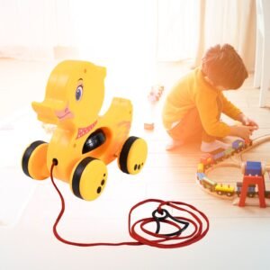 Pull Along Toy with Attractive Design, Developmental Toy for 1-Year-Old Girl Boy (Duck)