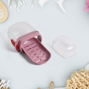 Multipurpose Plastic Soap Dish with Transparent Dust-Proof Lid, Sabudani (1 Pc)