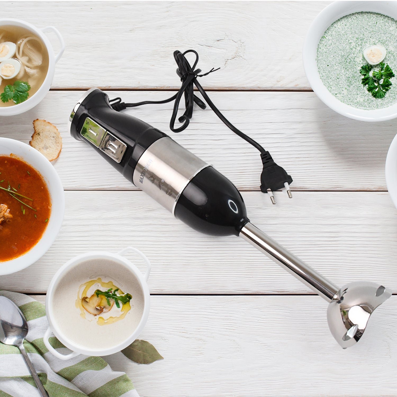 Stainless Steel Handheld Emulsion Blender With Four-blade Blade (1500W / 1 Pc) - Image 7