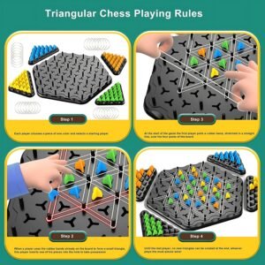 Strategic Triangle Color Matching Puzzle Board Game for Kids & Family