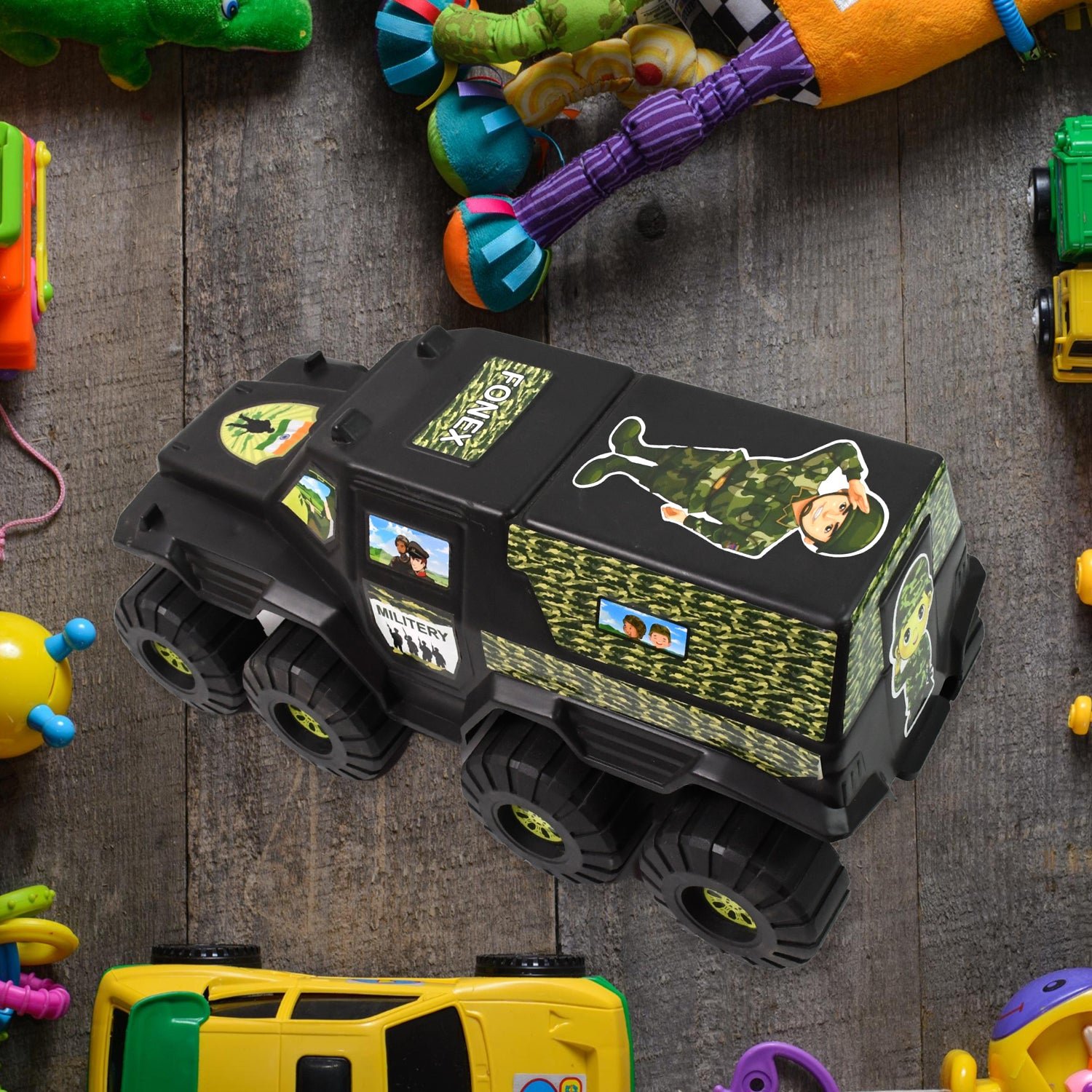 Big Military 8-Wheel Plastic Car Toy (1 Pc) - Image 5
