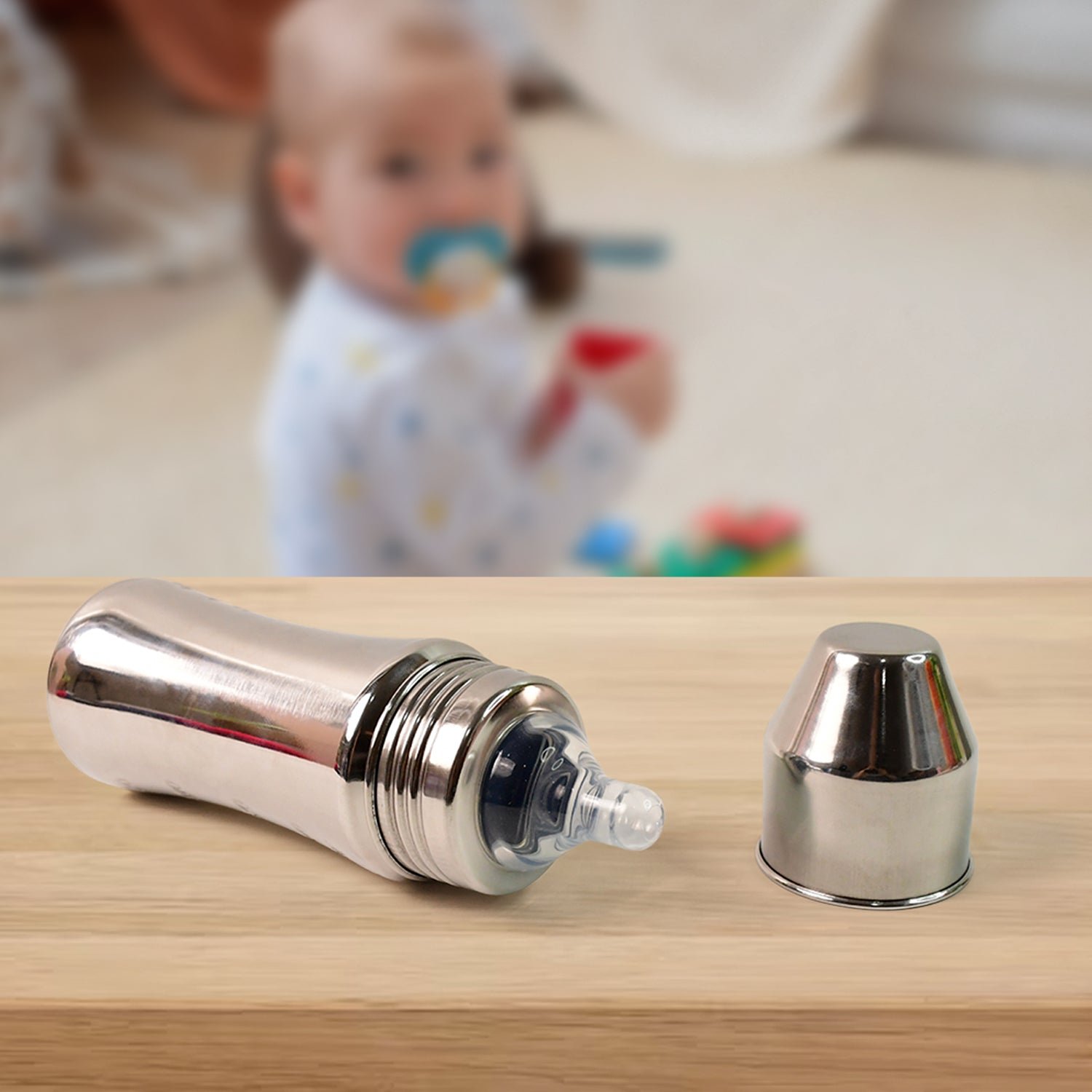 Apex Stainless Steel Little Champ Baby Feeding Bottle (250 ml) - Image 4
