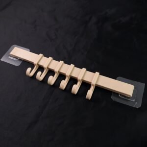 Self-Adhesive 6-Hook Wall Hanging Rack (1 Pc)