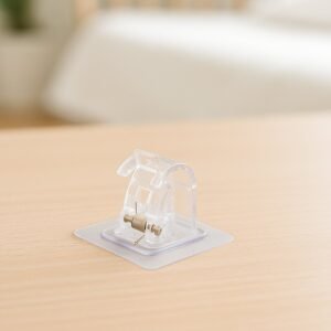 Self-Adhesive Transparent Wall with Spring-Loaded Anti-Slip Clip (1 Pc)