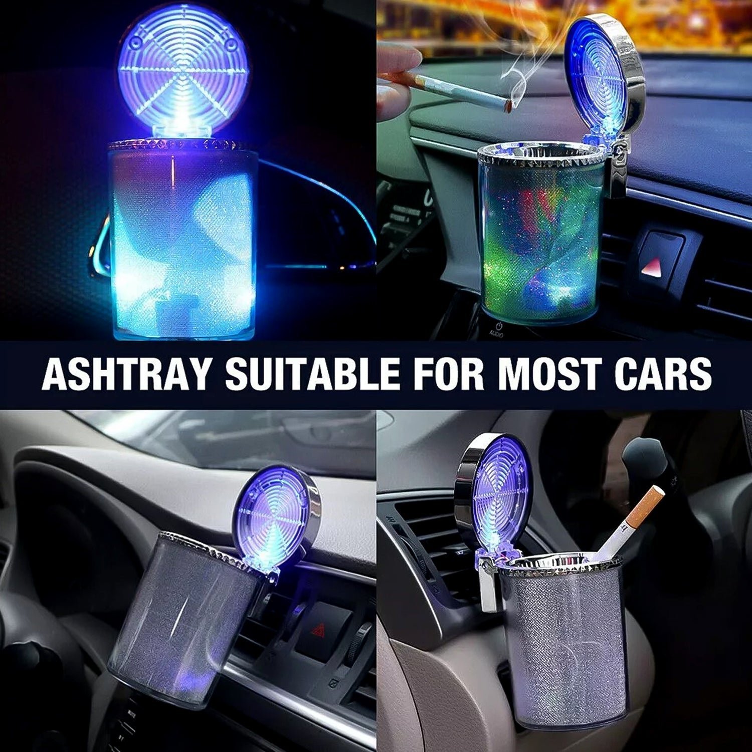 Premium Quality LED Illuminated Car Ashtray with Lid and Detachable Holder (1 Pc) - Image 12
