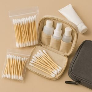 Eco-Friendly Wooden Cotton Ear Buds (1 pkt / 100 Pcs Approx)