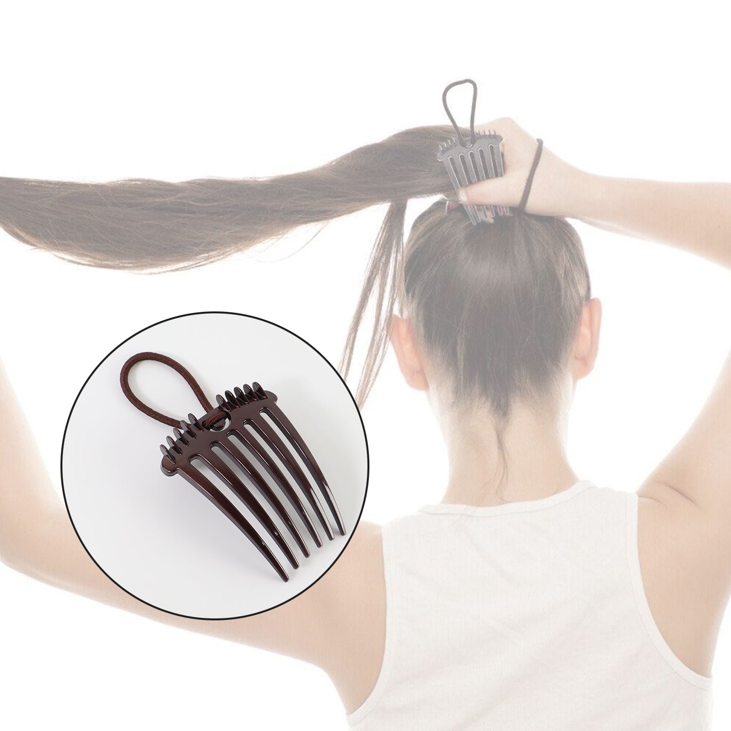 Ponytail Comb with Elastic Loop - (1 Pc) - Image 7