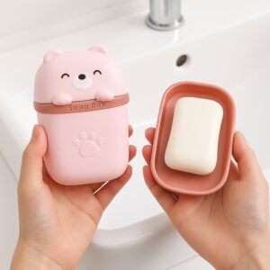 Cute Bear Shaped Soap Case ,Sabudani (1 Pc)