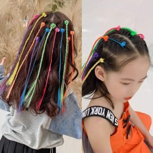 Kids Hair Extensions with Hair Clips (6 Pc Mix Color)