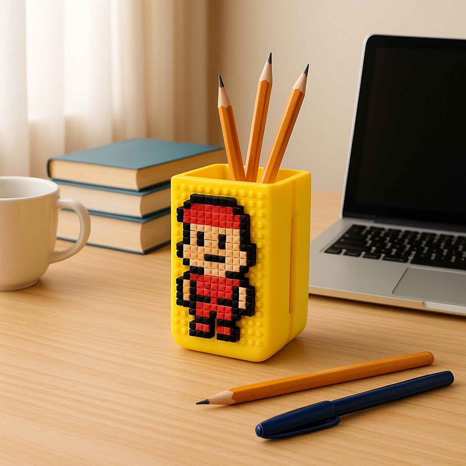 DIY Pixel Art Pen Stand with Building Block Set - Image 6