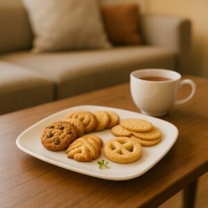 Plastic Square Dinner / Serving Plate – 20 cm (1 Pc)