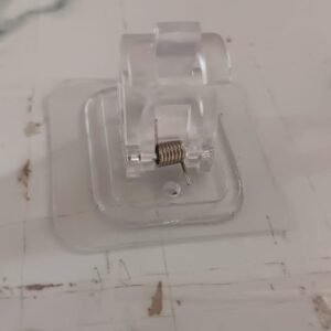 Wall Mount Transparent Self-Adhesive Clip with Strong Spring Grip