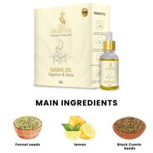Ved Sanjeevani 30ML Ayurvedic Nabhi Oil for Digestion & Detox (30ML / 1 Pc)
