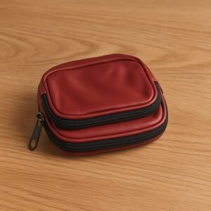 Premium Leather Zippered Card Holder & Accessories Case