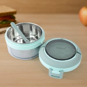 Ganesh Tiara 400ml Stainless Steel Insulated Lunch Box with Leakproof Lid & Folding Spoon