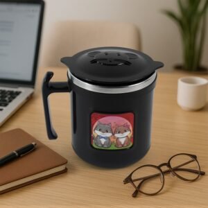 1 Pc Apex Cat Mug – 250 ml Stainless Steel Insulated Inner with Cute Cat Print