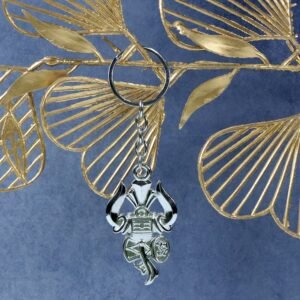 Trishul Damru Shiv Symbol Silver Keychain (1 Pc)