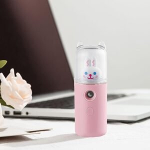 Portable Mini Facial Steamer – USB Rechargeable Nano Mist Sprayer with Cute Cartoon Design